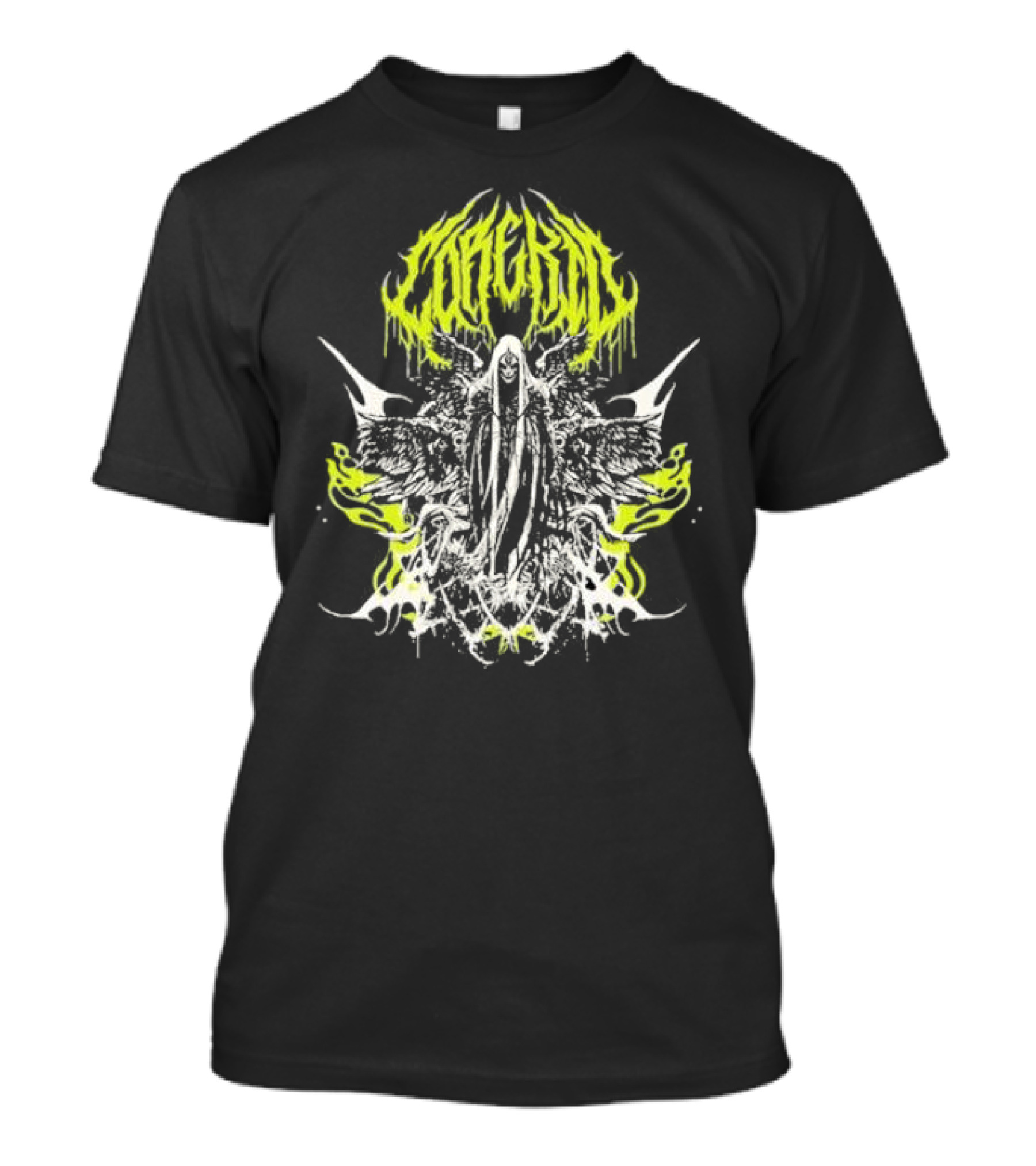 Corekid Dark Angel Grim Reaper Gothic Wings Neon T-Shirt