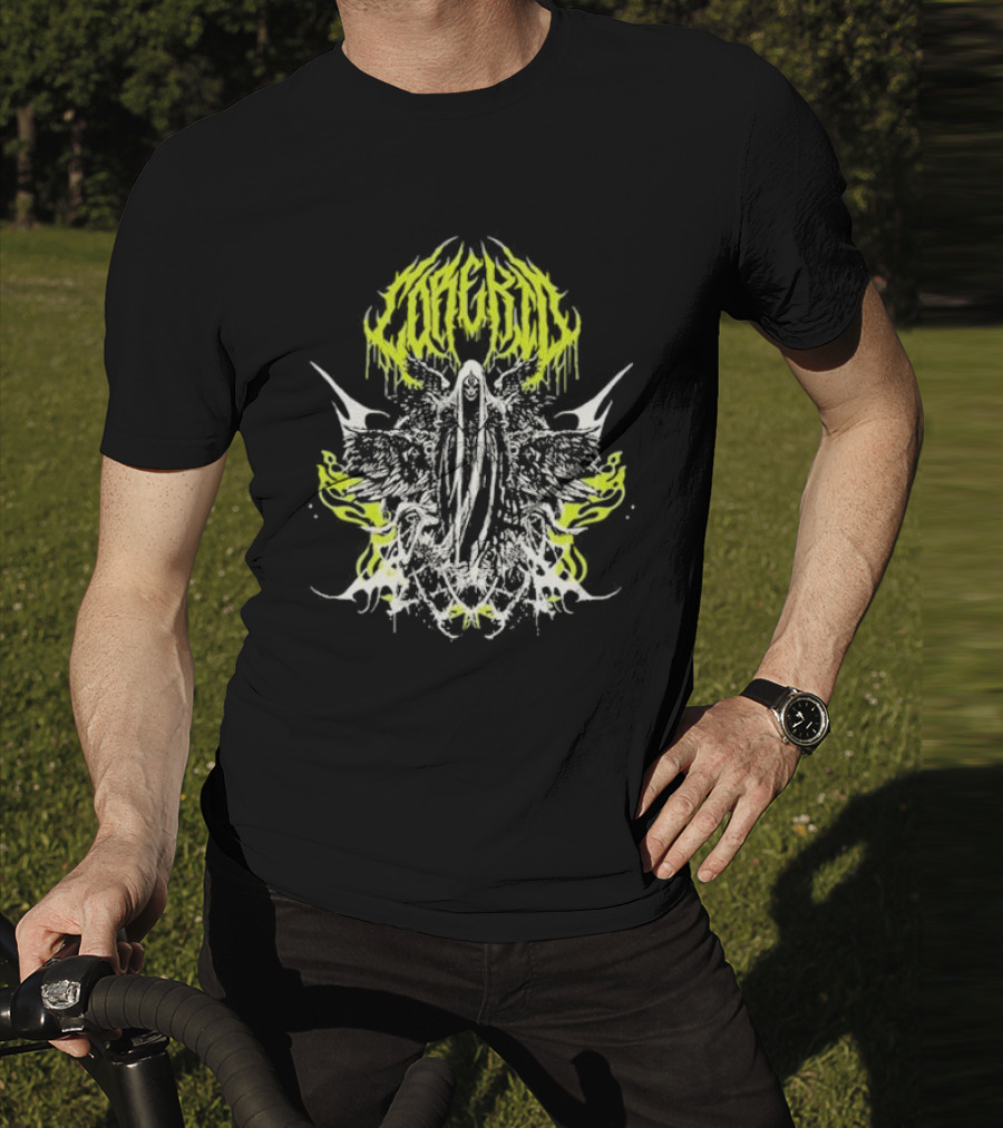 Corekid Dark Angel Grim Reaper Gothic Wings Neon T-Shirt