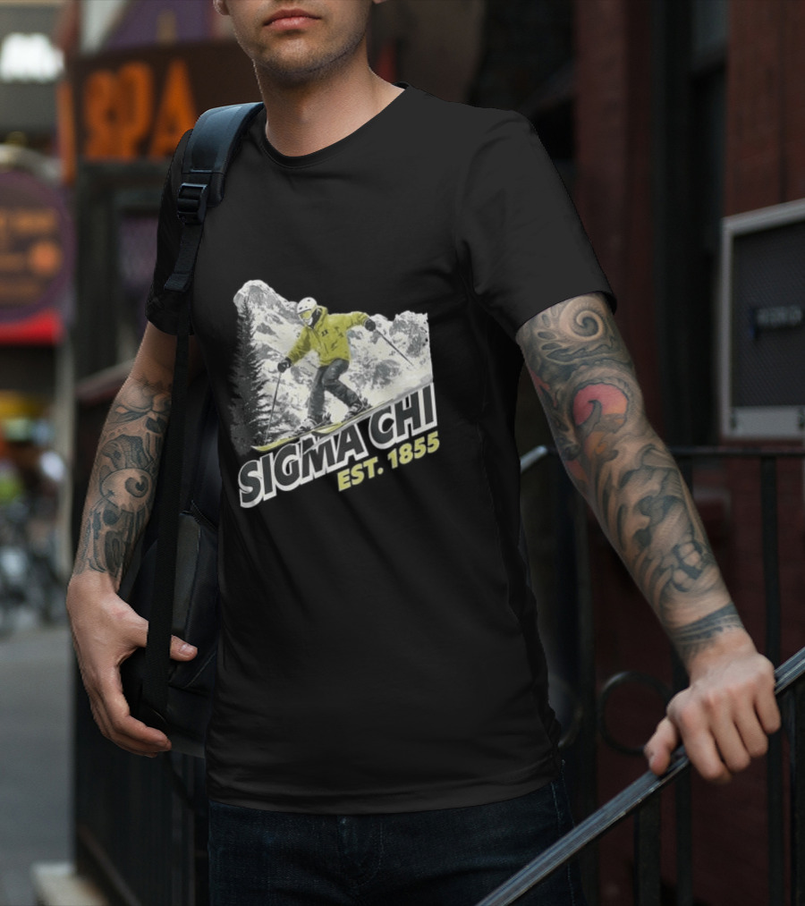 Sigma Chi Ski Club Est 1855 Snowy Mountain Adventure T-Shirt