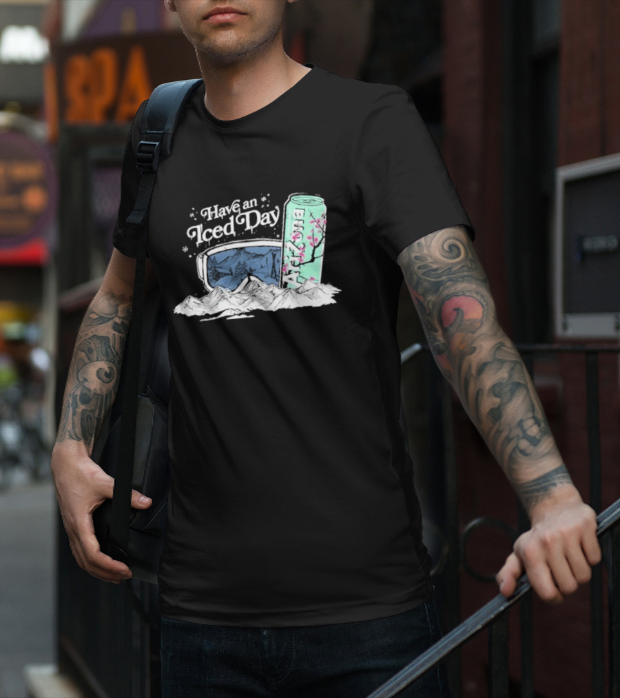 Have An Iced Day Arizona Can Sunglasses Snowy Mountains Blossom T-Shirt