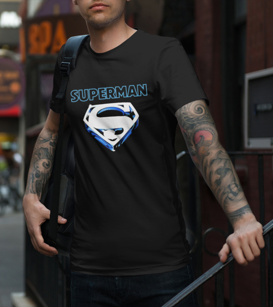 Superman Donner-esque Look White And Blue Iconic Shield T-Shirt