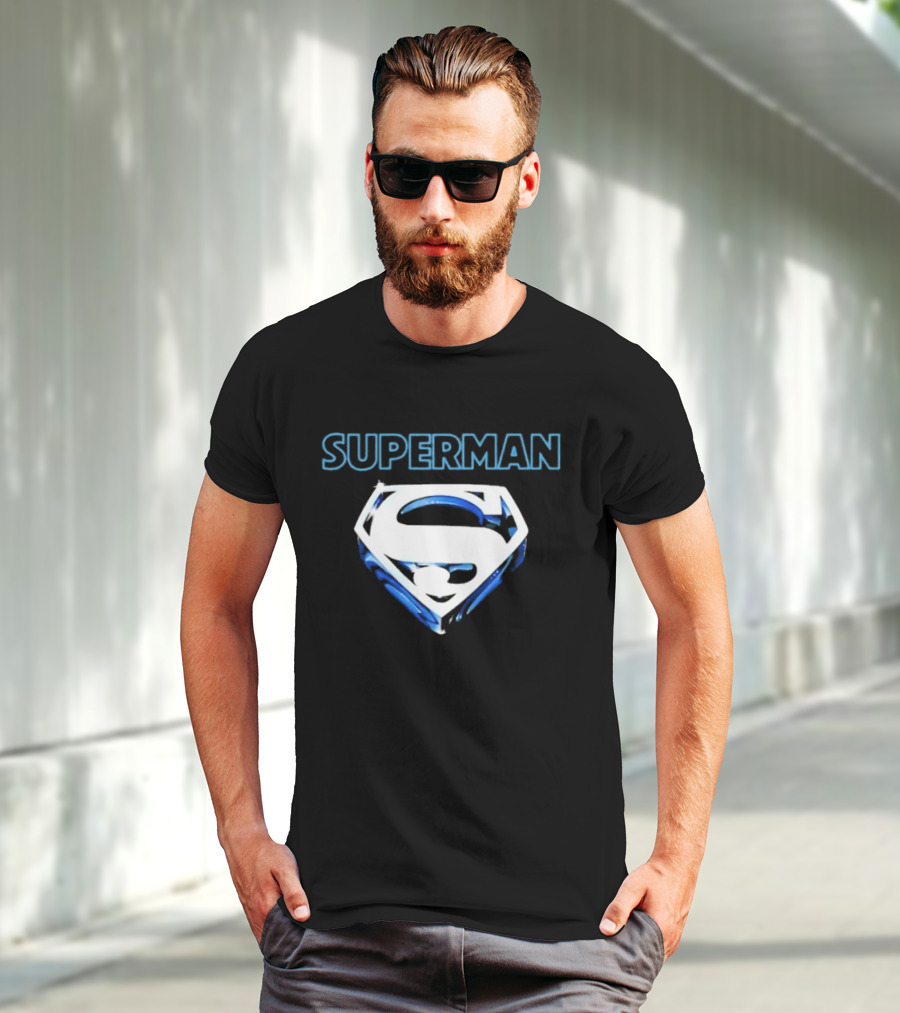 Superman Donner-esque Look White And Blue Iconic Shield T-Shirt