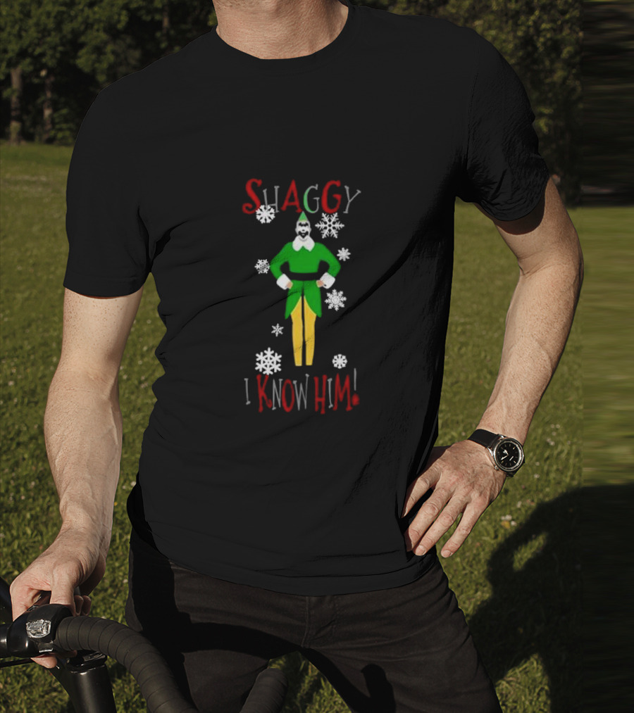 Shaggy Elf I Know Him Snowflakes T-Shirt