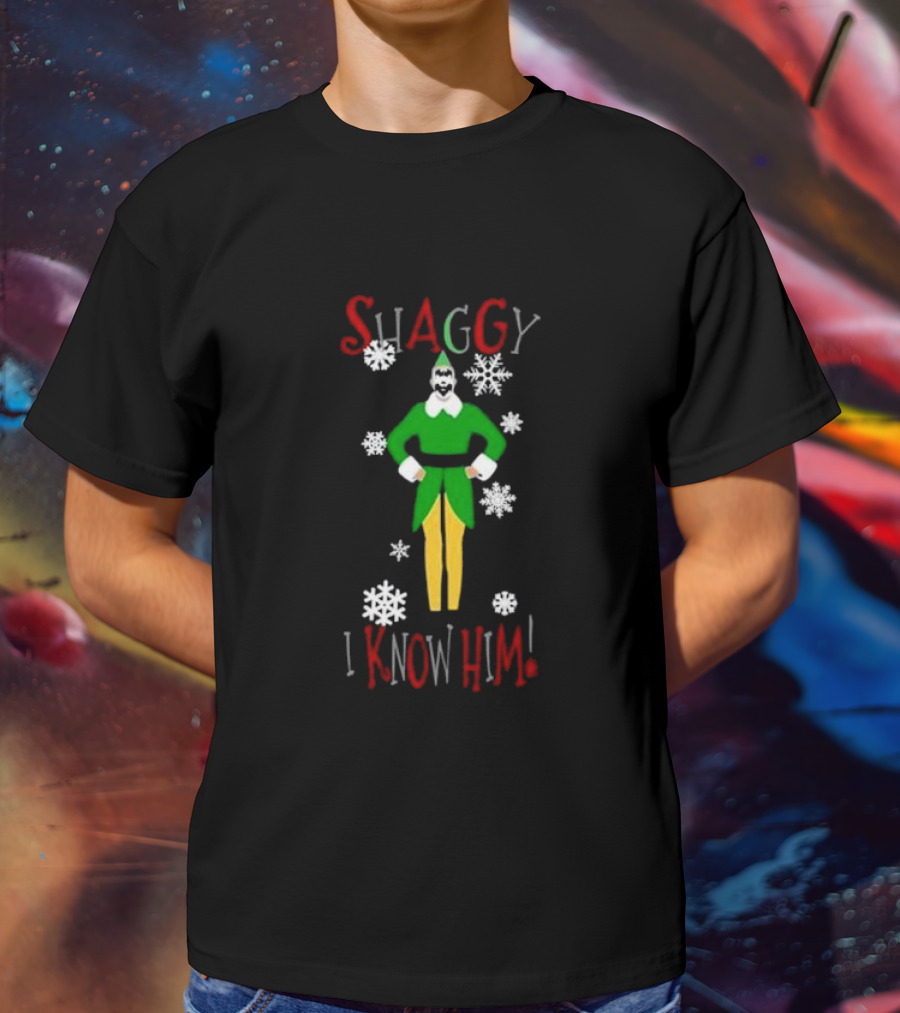 Shaggy Elf I Know Him Snowflakes T-Shirt