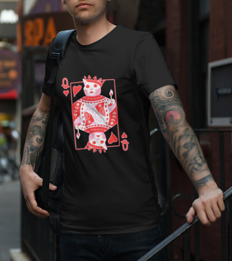 Yeti The Abominable Queen Of My Heart Playing Card Cat King T-Shirt