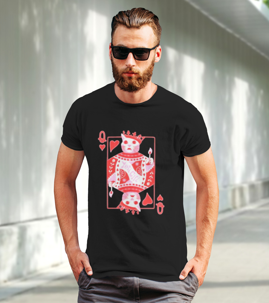 Yeti The Abominable Queen Of My Heart Playing Card Cat King T-Shirt