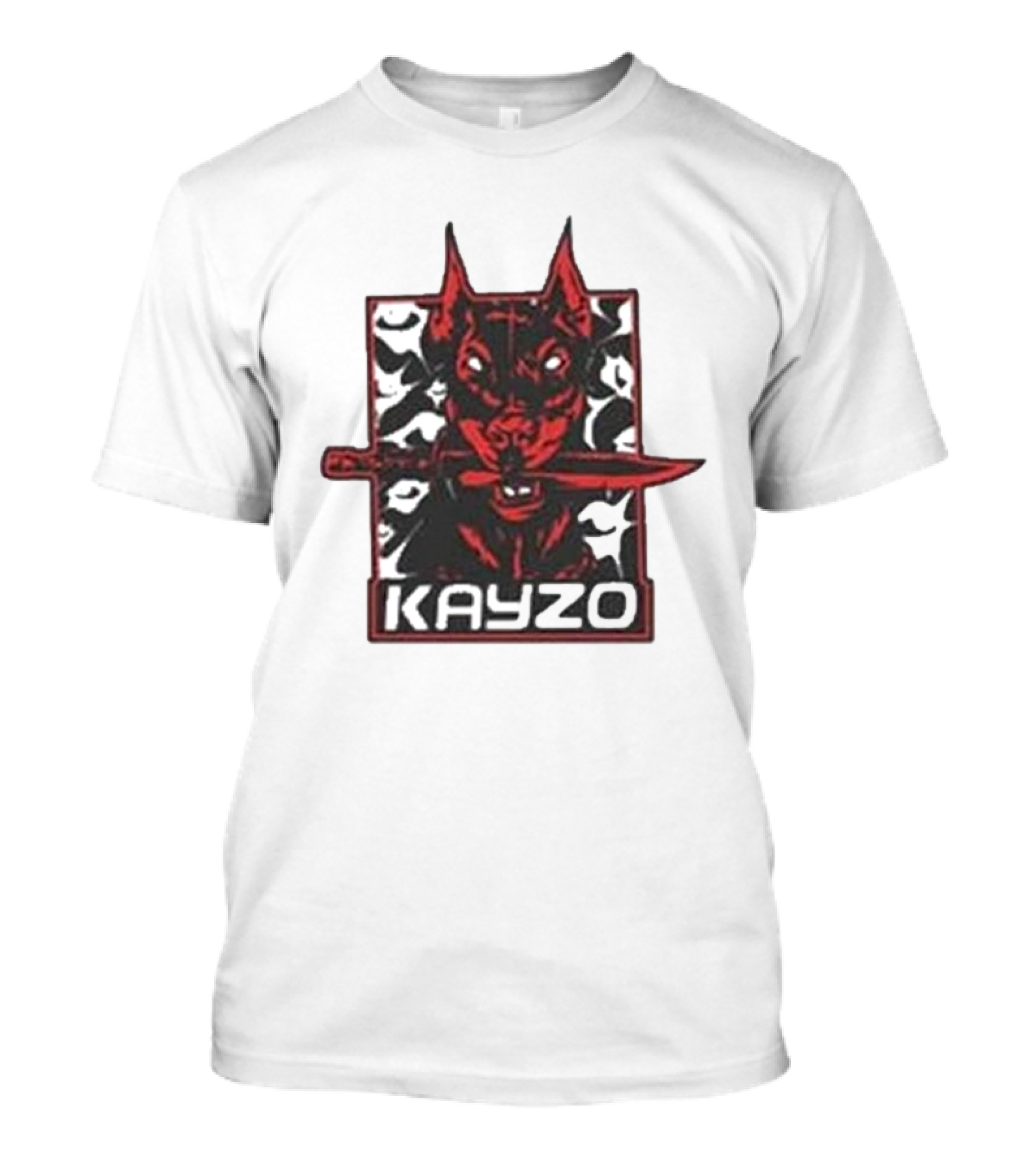 Kayzo Knife Dog Logo With Red And Black T-Shirt