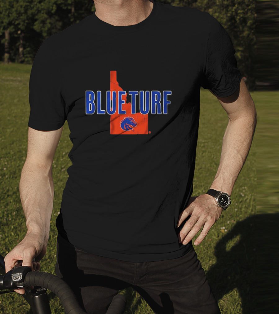 Boise State Blue Turf Idaho Map Bronco T-Shirt