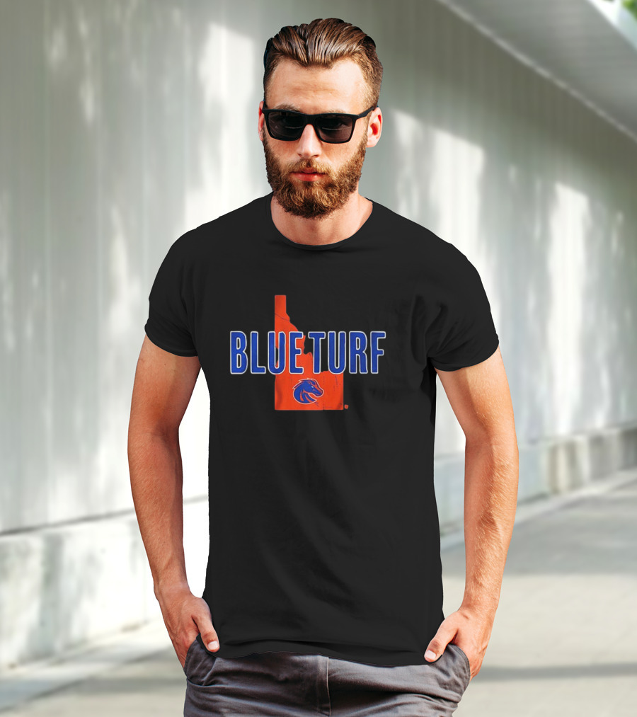 Boise State Blue Turf Idaho Map Bronco T-Shirt