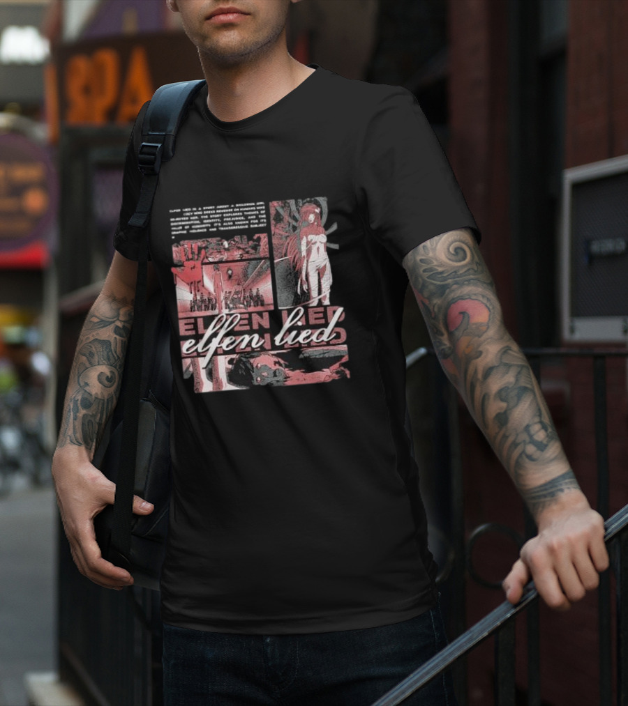 Elfen Lied Story And Imagery With Elfen Lied Text And Visual Elements T-Shirt