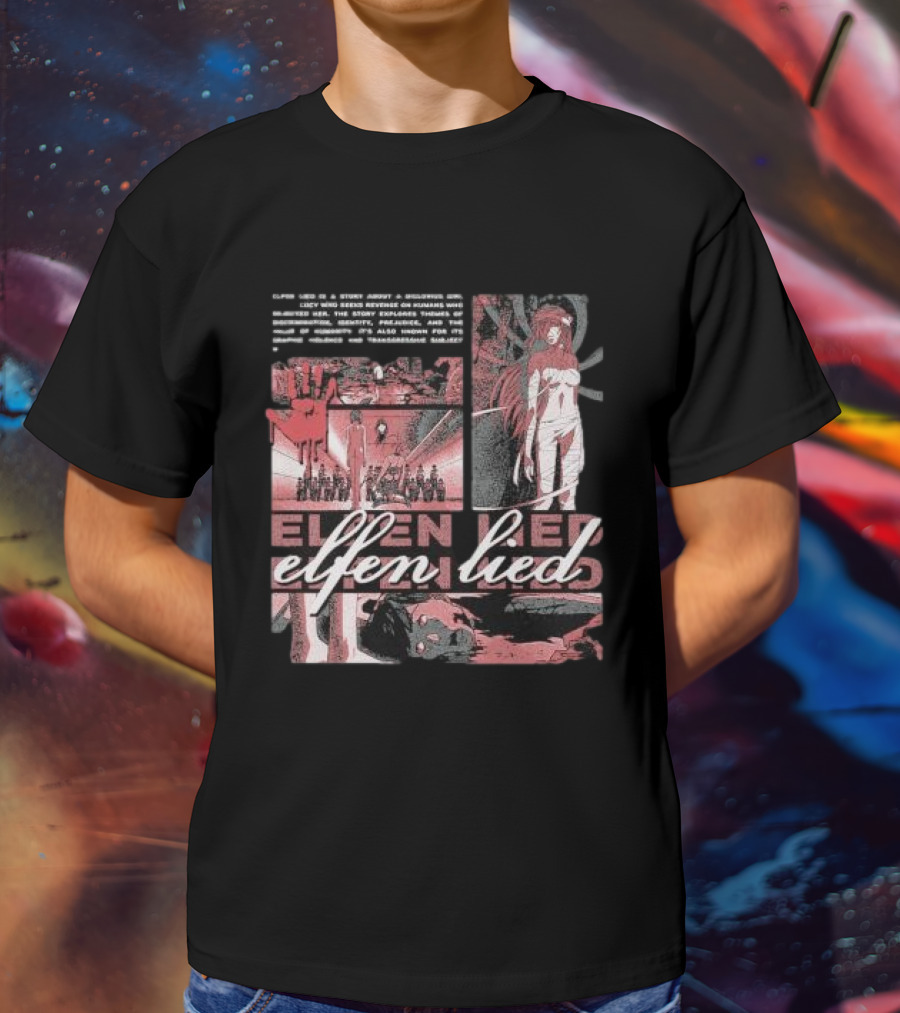 Elfen Lied Story And Imagery With Elfen Lied Text And Visual Elements T-Shirt