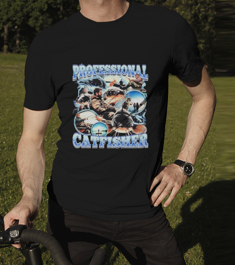 PROFESSIONAL CATFISHER FISHING ADVENTURE COLLAGE T-Shirt