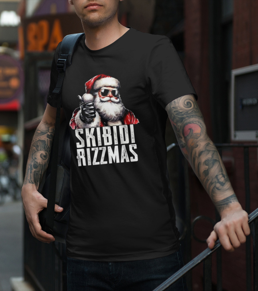 Skibidi Rizzmas Santa Claus Charisma Cool Christmas Rizz Kid T-Shirt