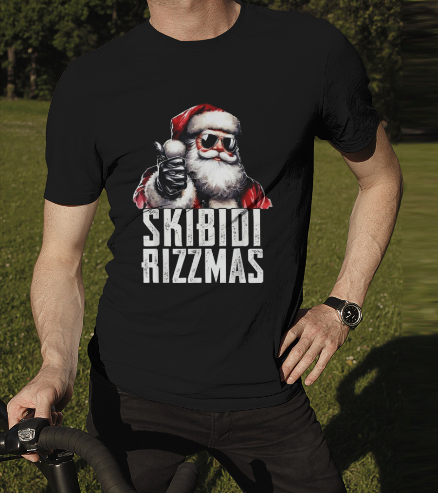 Skibidi Rizzmas Santa Claus Charisma Cool Christmas Rizz Kid T-Shirt