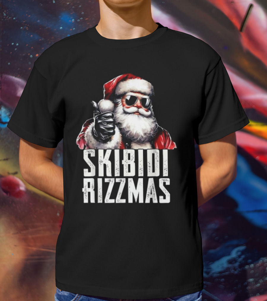 Skibidi Rizzmas Santa Claus Charisma Cool Christmas Rizz Kid T-Shirt