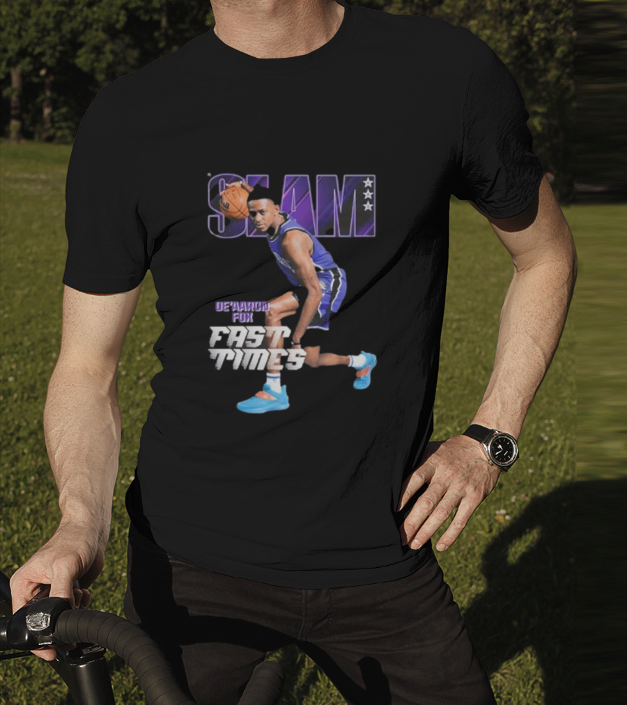 Slam De’aaron Fox Fast Times Basketball Star Dribbling Action T-Shirt