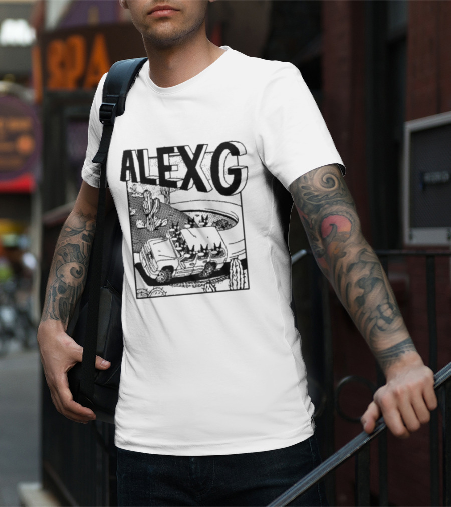 Alex G Car Road Adventure Cactus Desert Scene T-Shirt