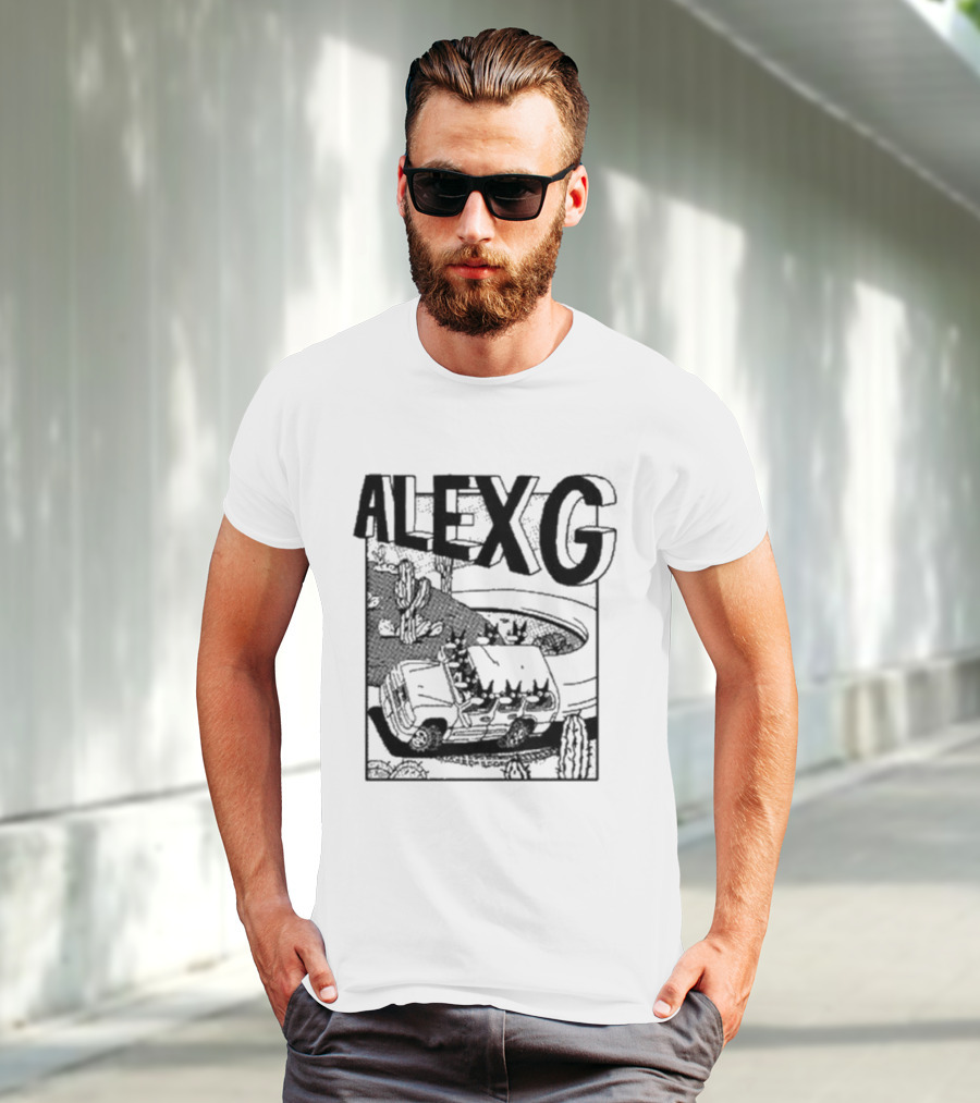 Alex G Car Road Adventure Cactus Desert Scene T-Shirt