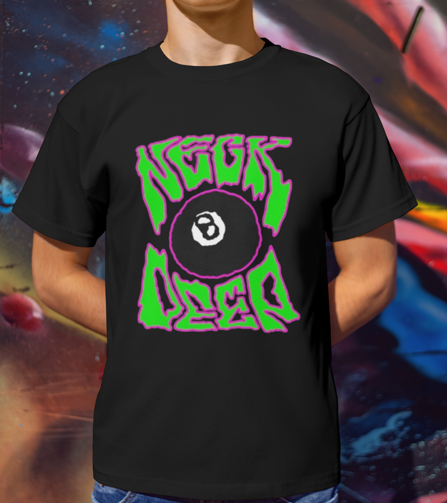 Neck Deep 8 Ball Neon Green Purple Pop Punk T-Shirt