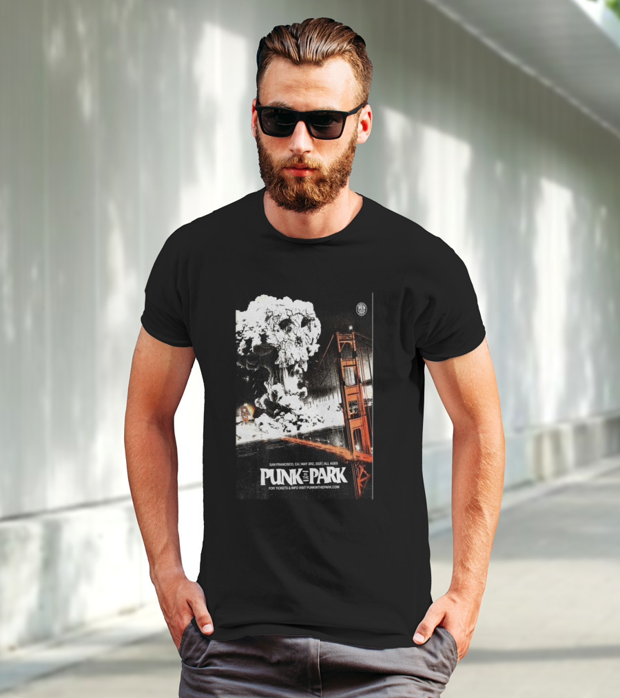 Punk In The Park San Francisco May 3 2025 Golden Gate Explosive Skull Event T-Shirt