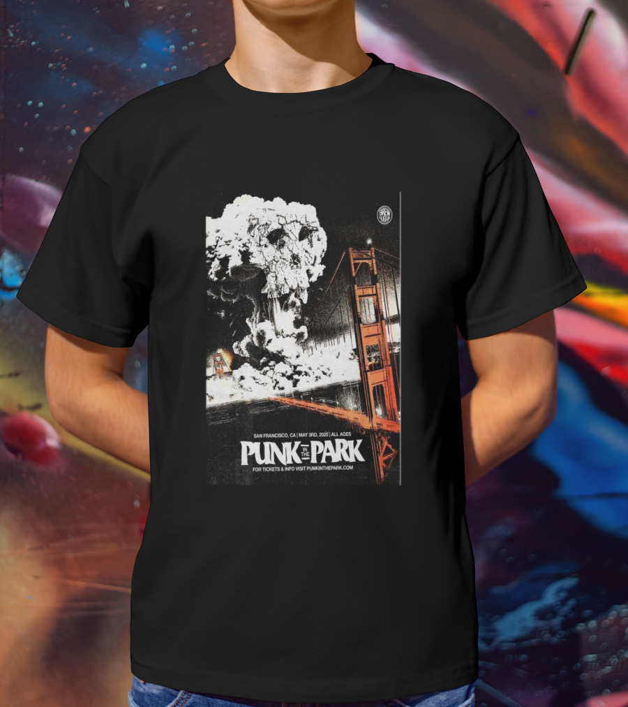 Punk In The Park San Francisco May 3 2025 Golden Gate Explosive Skull Event T-Shirt