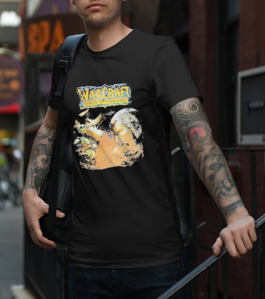 Warcraft Orcs And Humans Showdown Fantasy Battle Grey T-Shirt