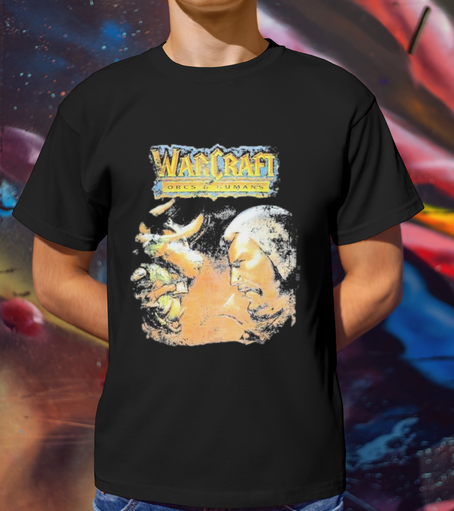 Warcraft Orcs And Humans Showdown Fantasy Battle Grey T-Shirt