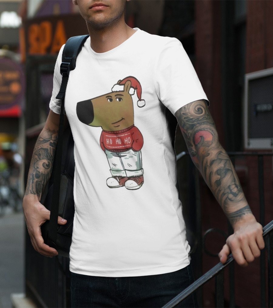 Ho Ho Ho Chill Guy Dog Christmas T-Shirt