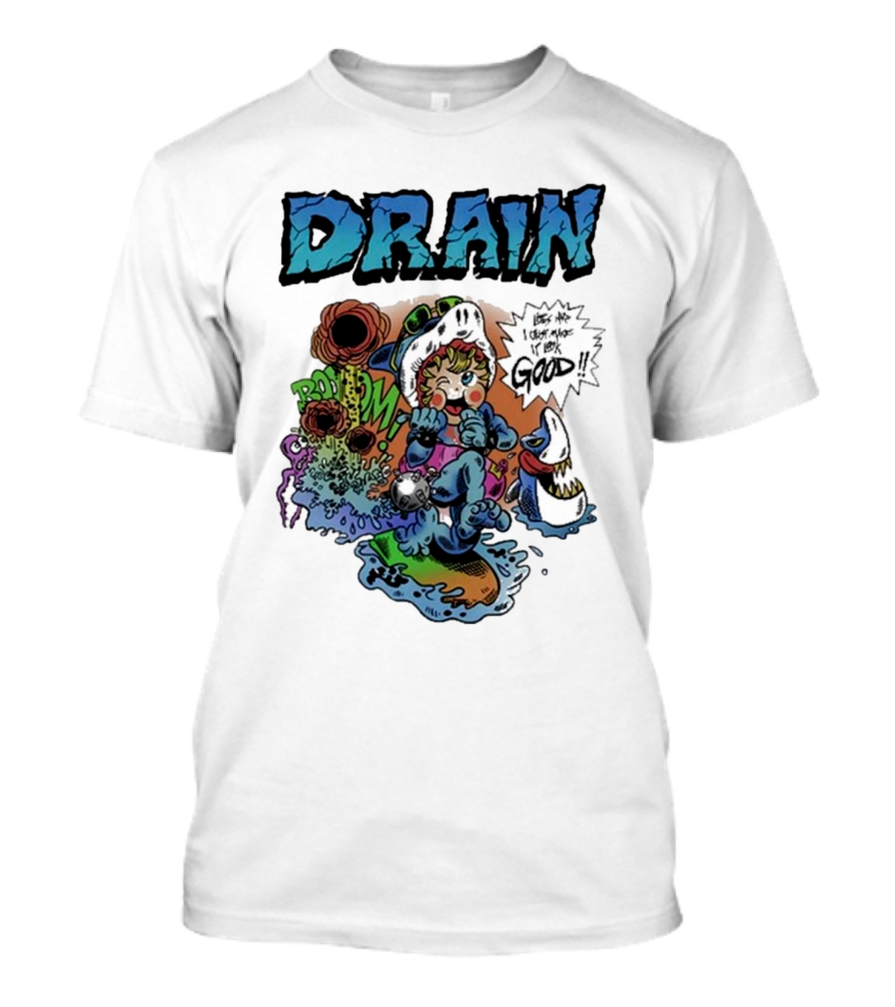 DRAIN Life's Hard But I Got It Good Skater Duck Bombs T-Shirt