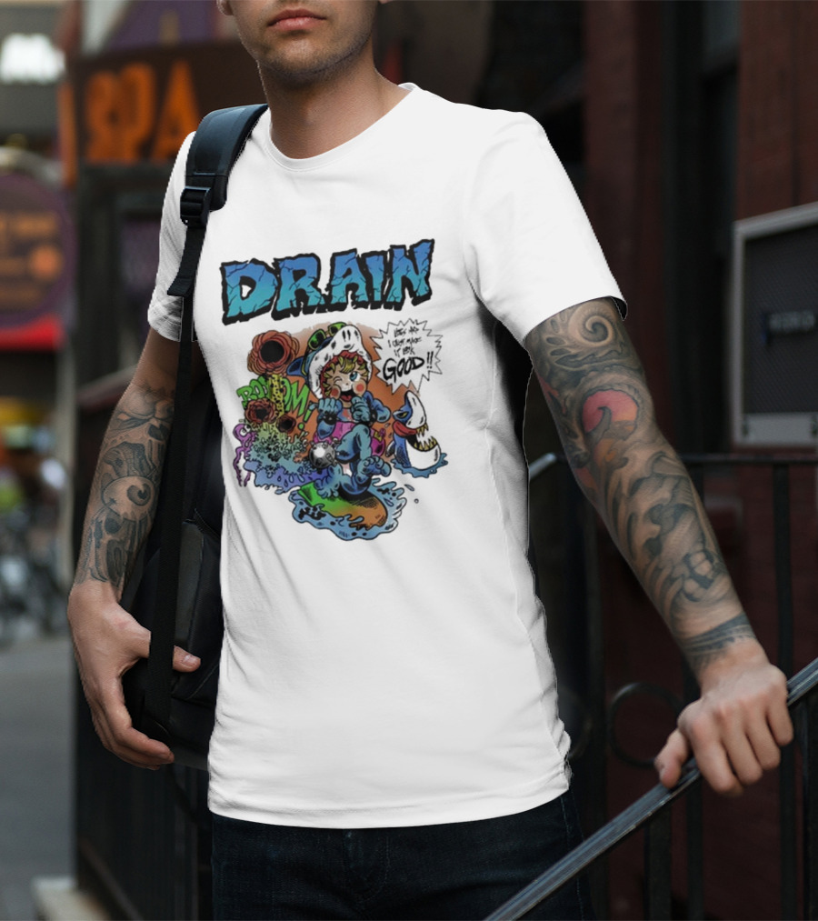 DRAIN Life's Hard But I Got It Good Skater Duck Bombs T-Shirt