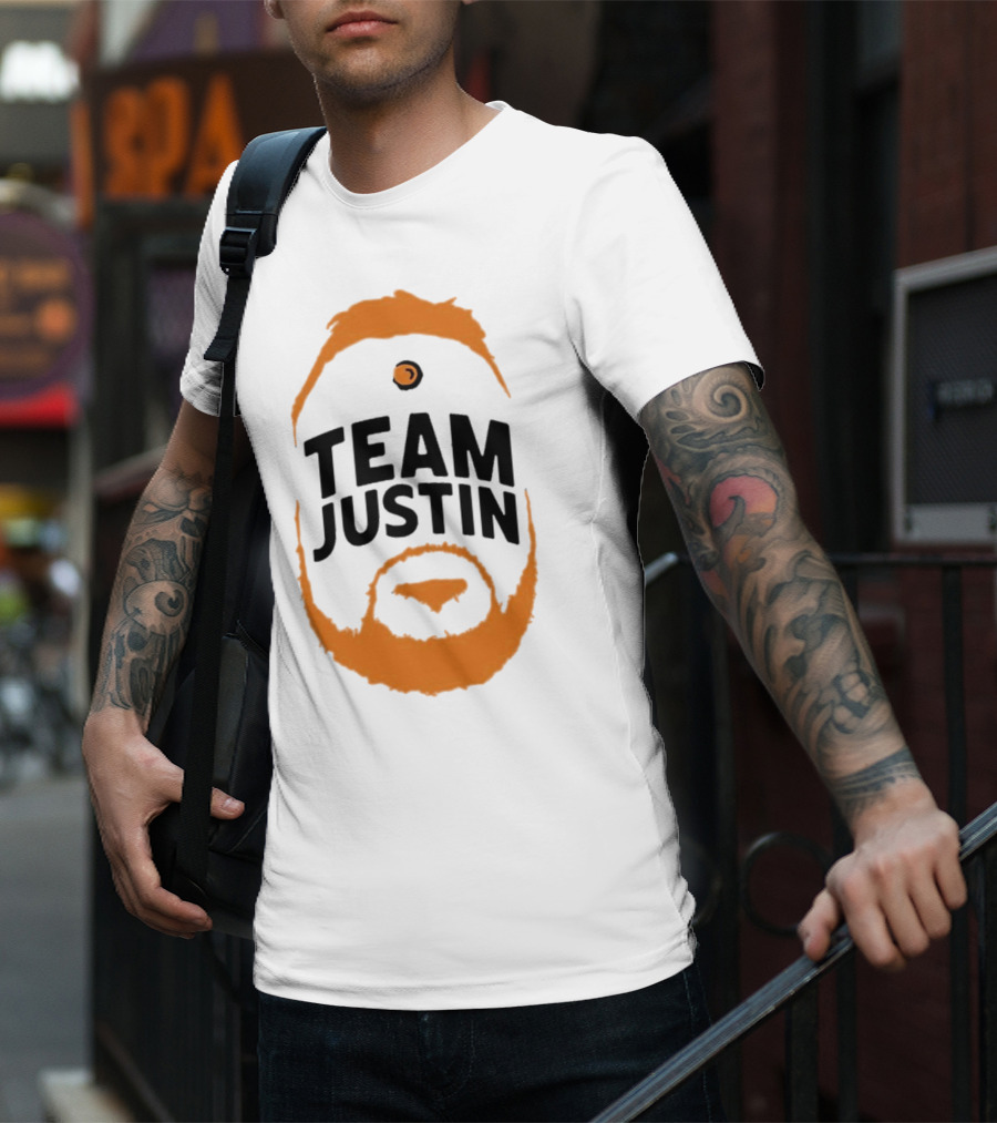 Team Justin Beard Bracket Logo Face T-Shirt