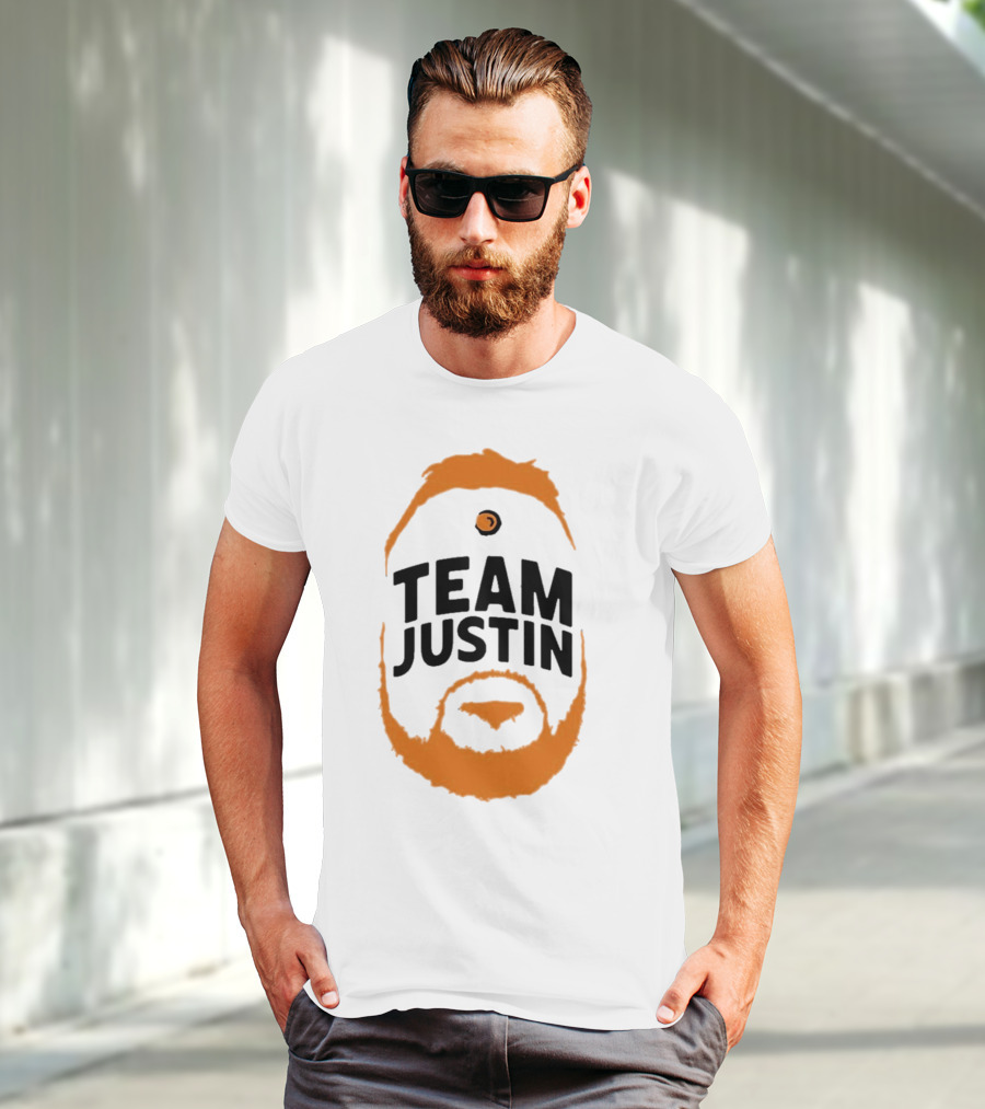 Team Justin Beard Bracket Logo Face T-Shirt
