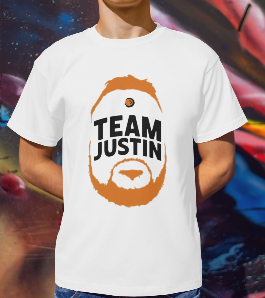 Team Justin Beard Bracket Logo Face T-Shirt