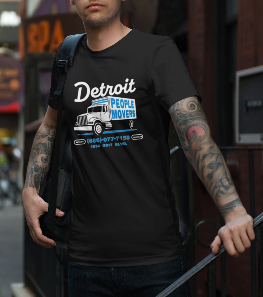Detroit Michigan People Movers 686 077 7158 1934 Grit BLVD T-Shirt