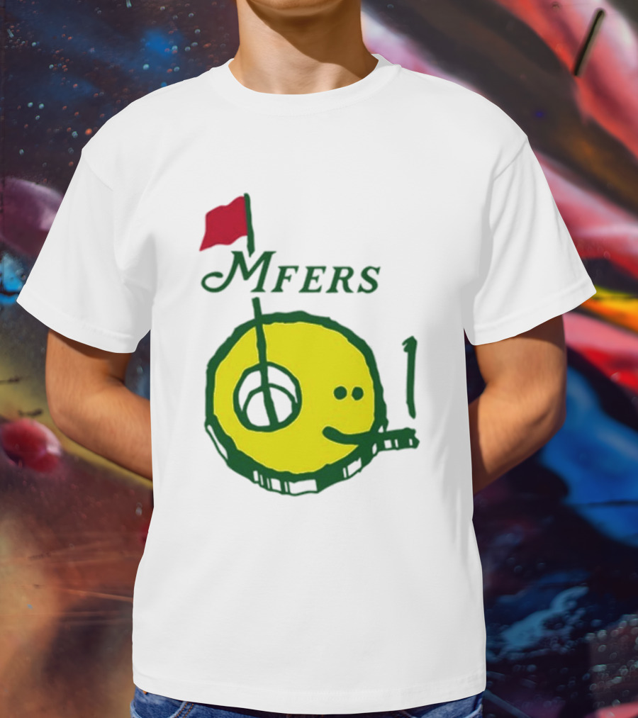 Mfers Sartosh Pitito Golf Flag Yellow Face T-Shirt