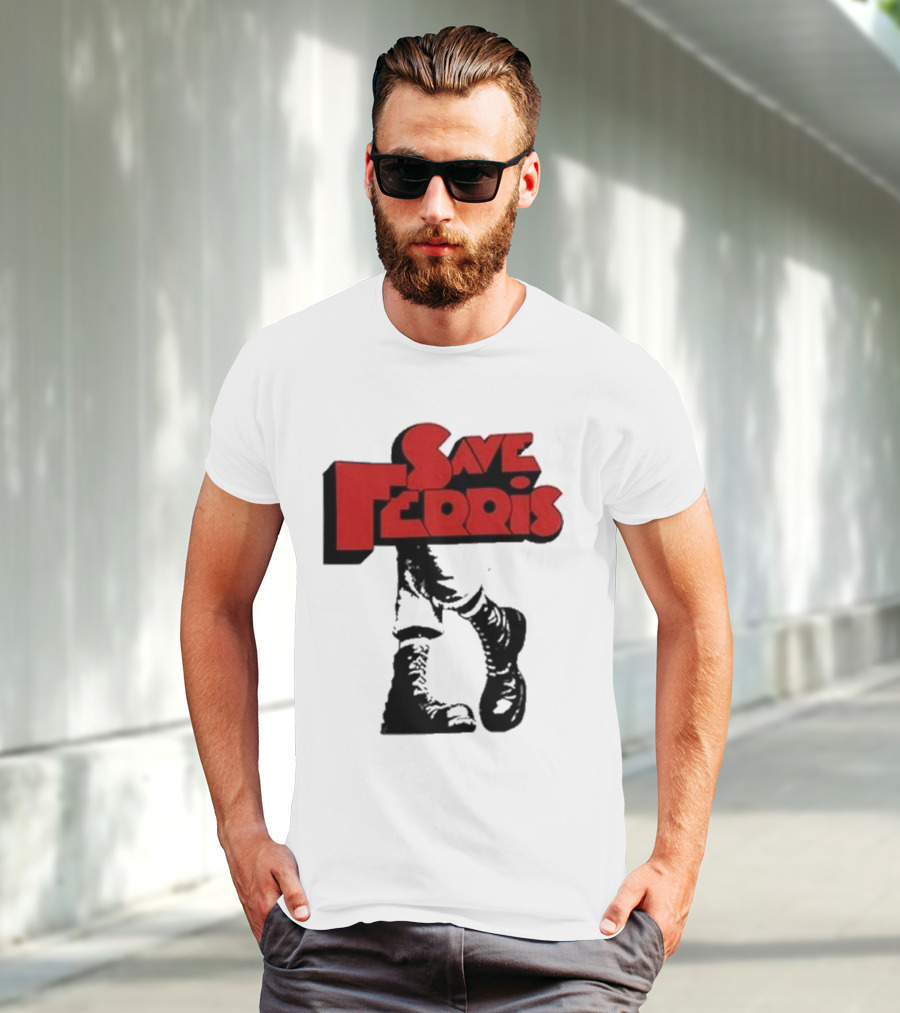 Save Ferris Punk Boots Iconic Style Ferris Bueller's Day Off T-Shirt