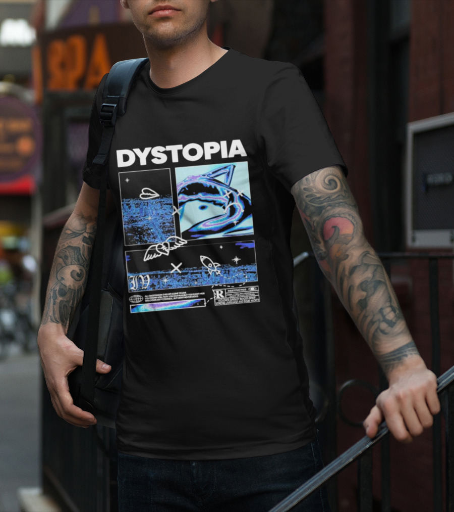Dystopia Ivoxygen All Emotions In Ties Life Come To Live Shadows May Conceal But Light Never Fades Restricted T-Shirt