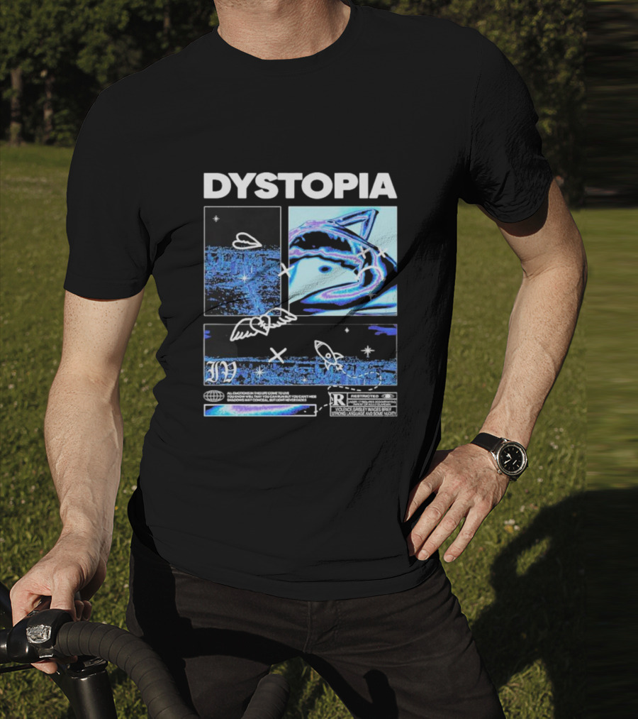 Dystopia Ivoxygen All Emotions In Ties Life Come To Live Shadows May Conceal But Light Never Fades Restricted T-Shirt