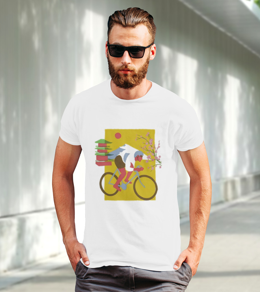 Cdawgva Cycling Pagoda Sakura Japan T-Shirt