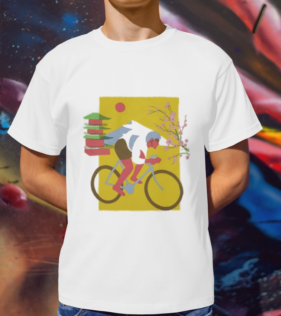 Cdawgva Cycling Pagoda Sakura Japan T-Shirt