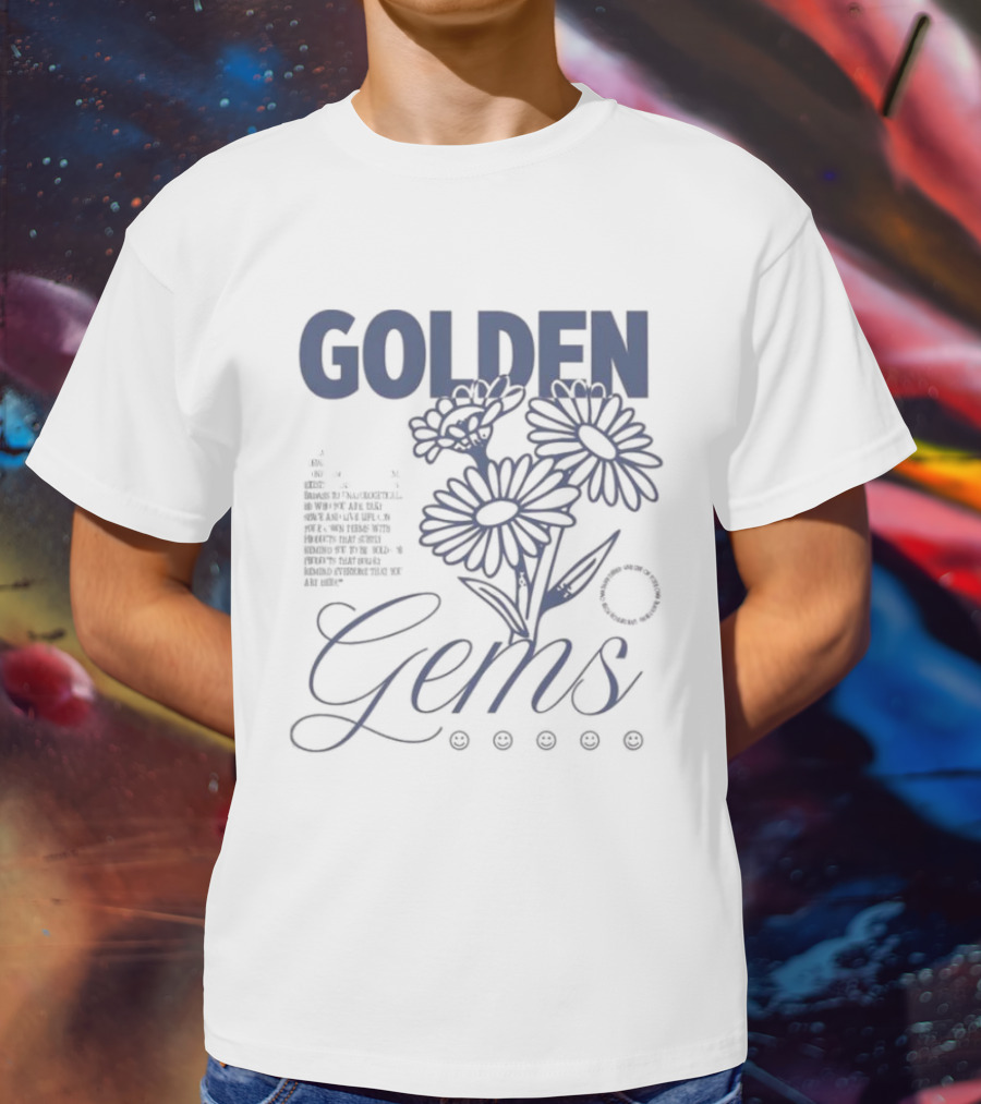 Golden Gems Smiley Daisy Manifesto T-Shirt