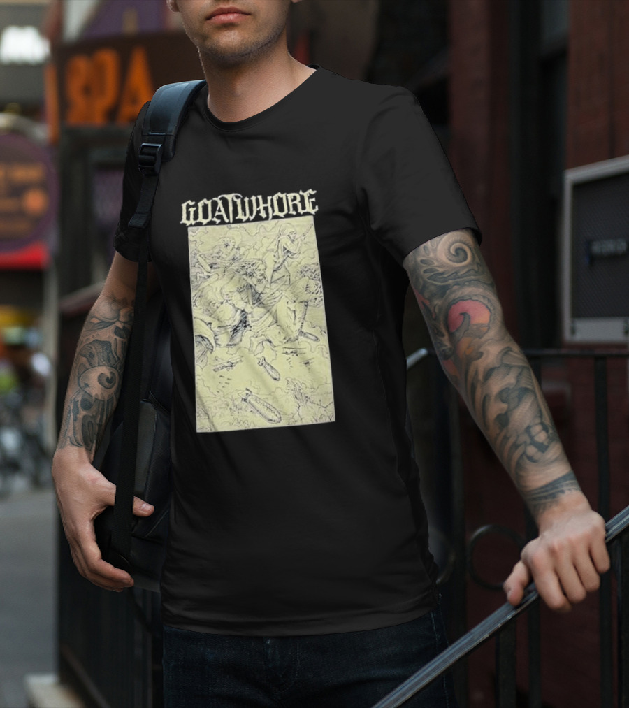 Goatwhore Band Illustration With Mythical Figures And Creatures T-Shirt