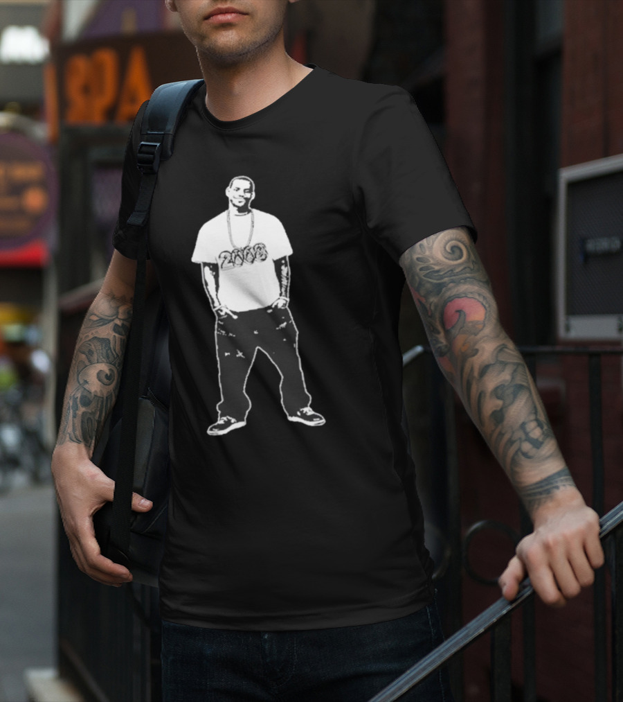 Le8ron 2008 Basketball Icon With 2008 Chain T-Shirt