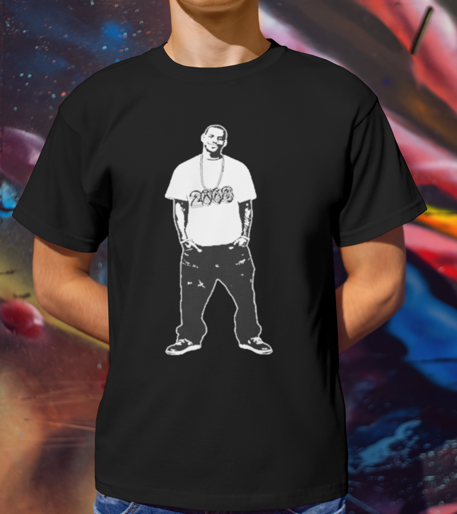 Le8ron 2008 Basketball Icon With 2008 Chain T-Shirt