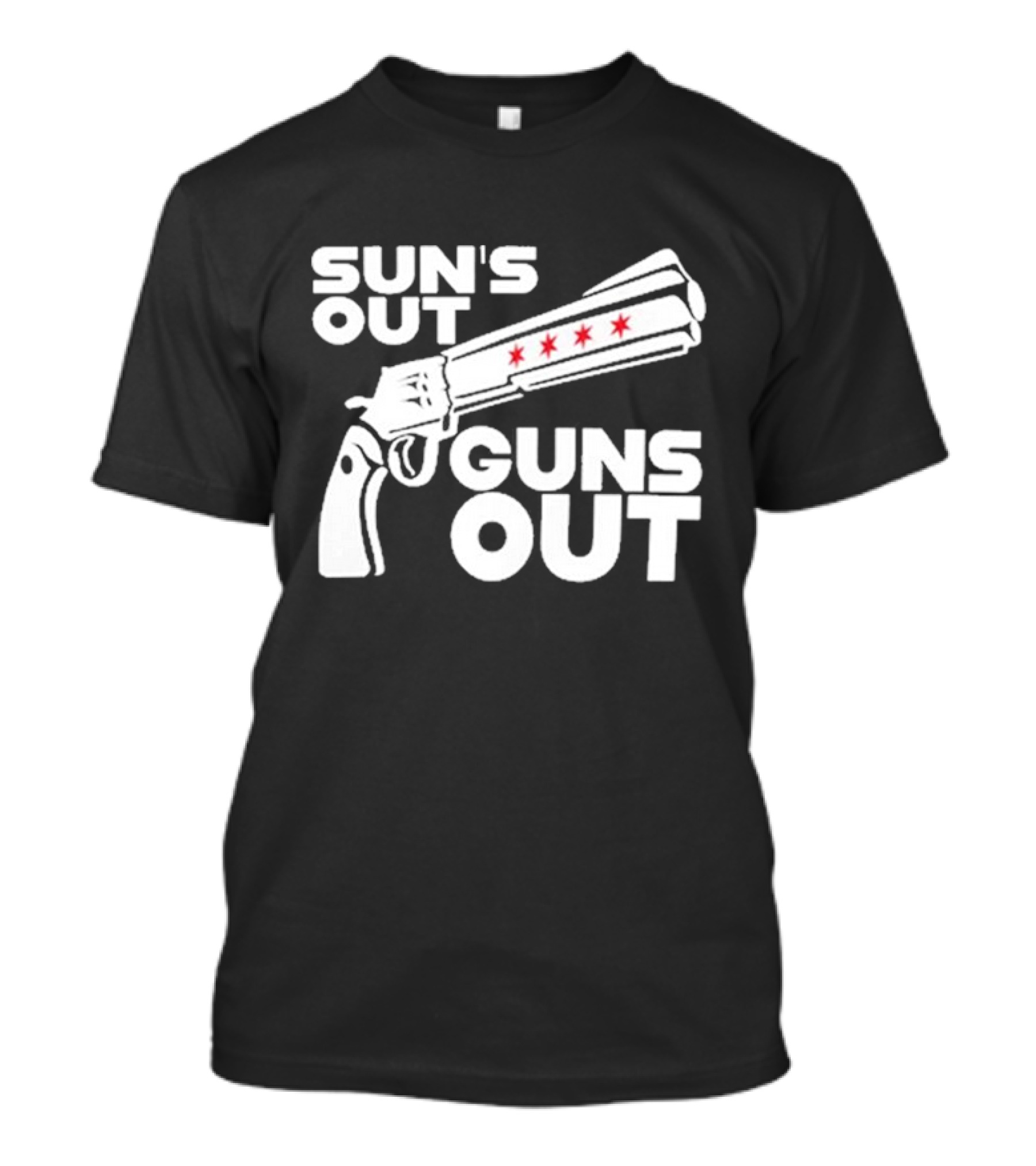 Sun’s Out Guns Out Gun With Stars On Barrel T-Shirt