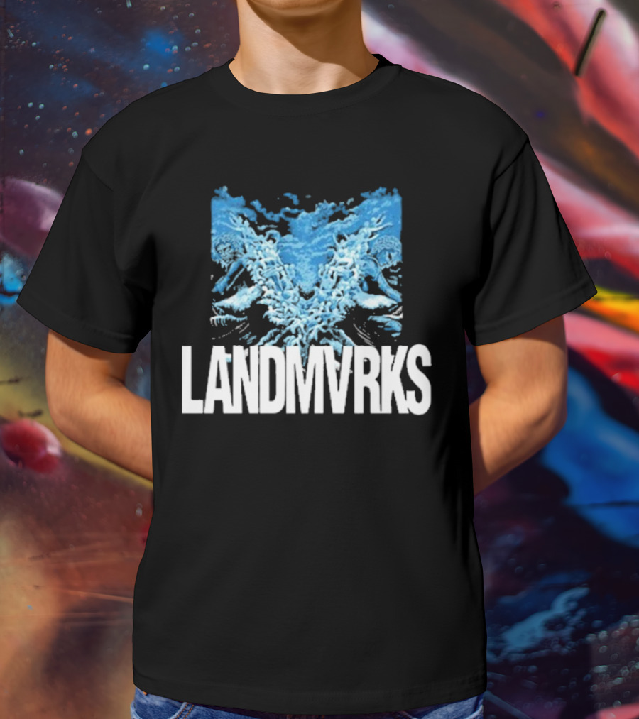 Landmvrks The Darkest Place I’ve Ever Been Album Cover Art Dual Blue Figures T-Shirt