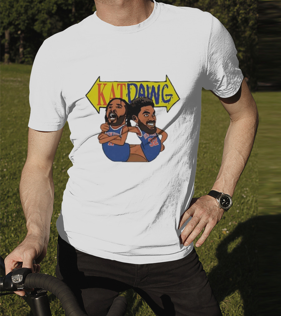 Big Knick Energy Kat Dawg Basketball Cartoon Duo T-Shirt