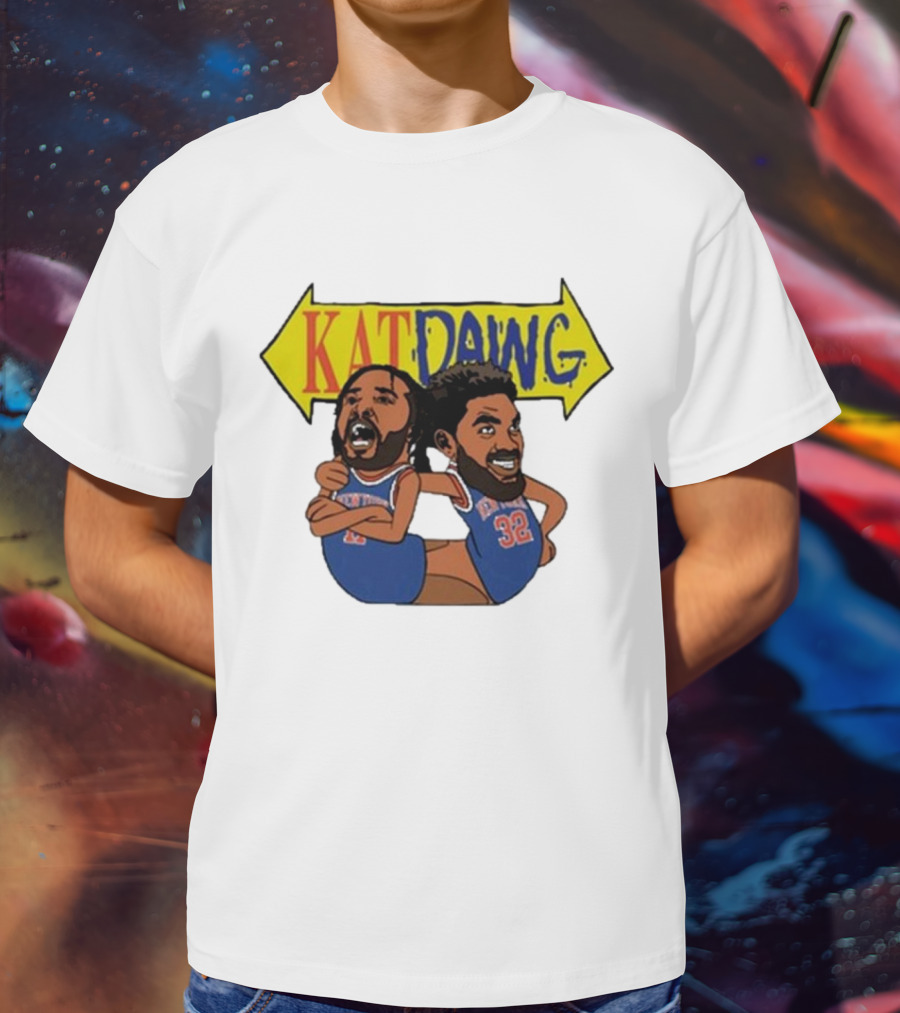 Big Knick Energy Kat Dawg Basketball Cartoon Duo T-Shirt