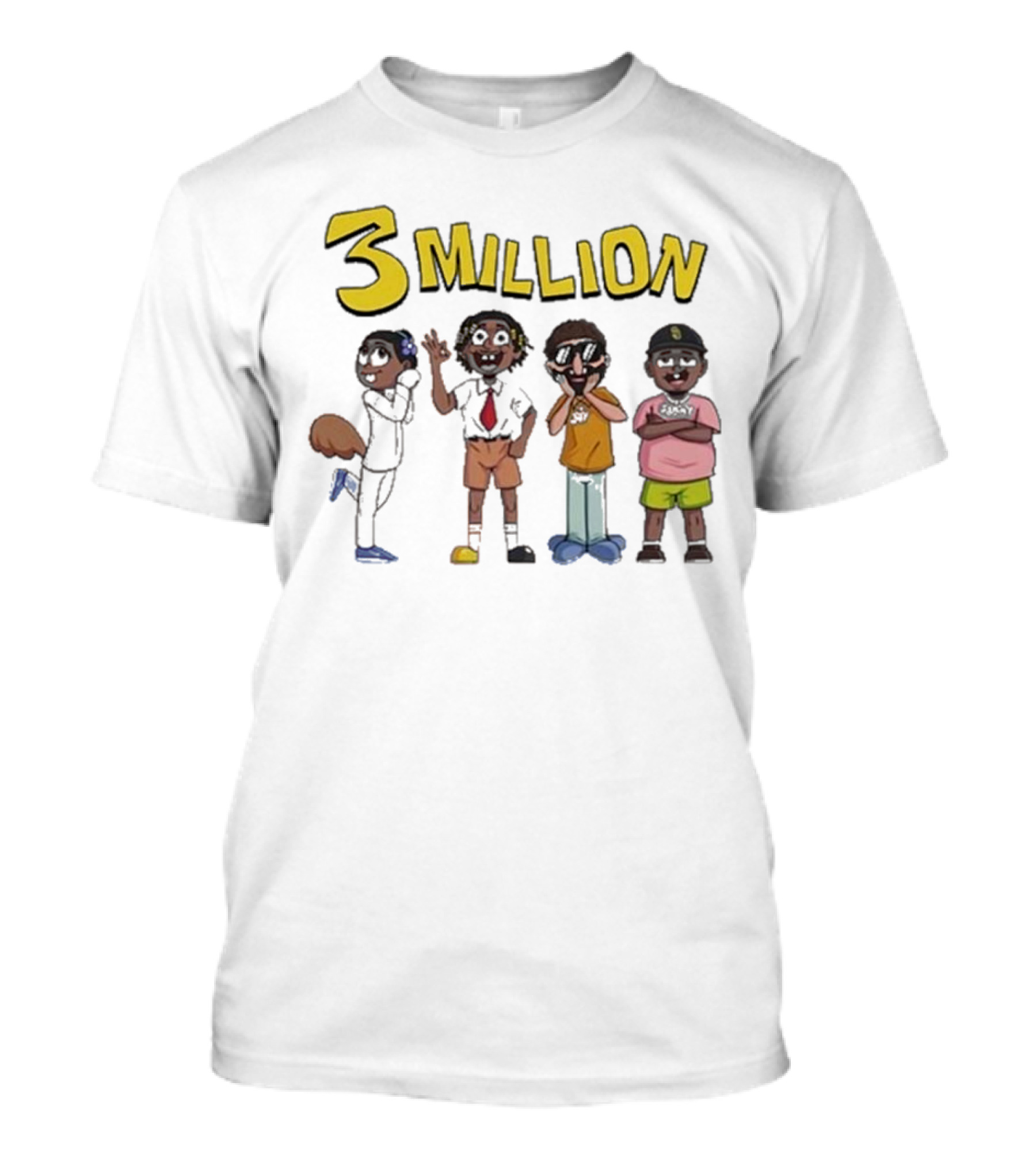 Daydrian Harding 3 Million Subscribers Celebration With Cartoon Characters T-Shirt