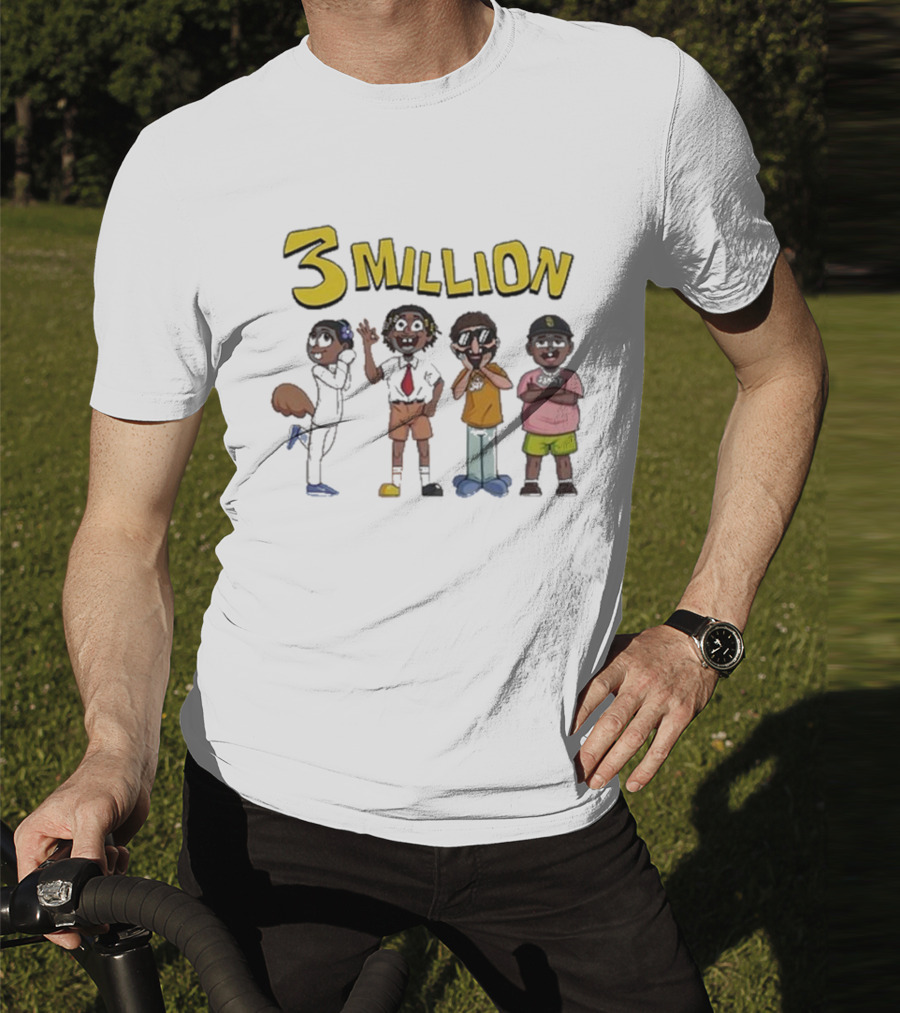 Daydrian Harding 3 Million Subscribers Celebration With Cartoon Characters T-Shirt